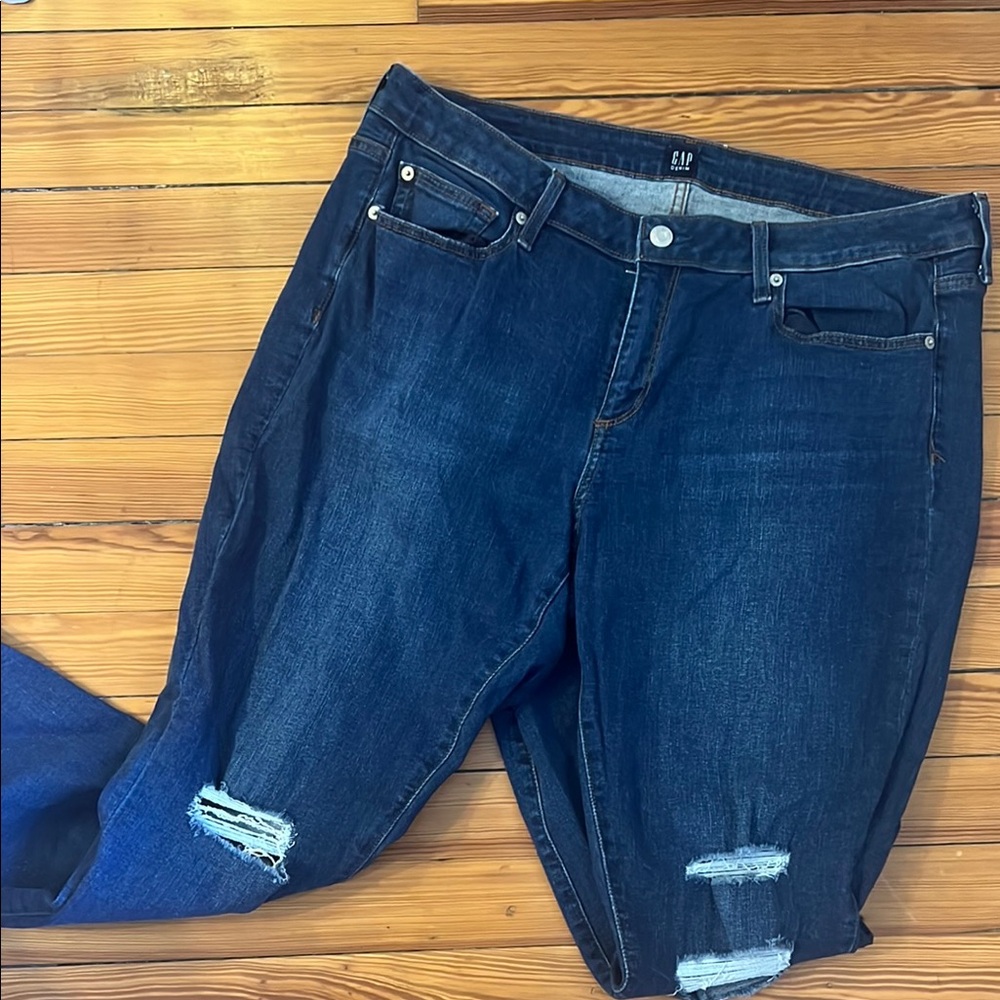 GAP Blue Boyfriend Jeans with Distressed Details